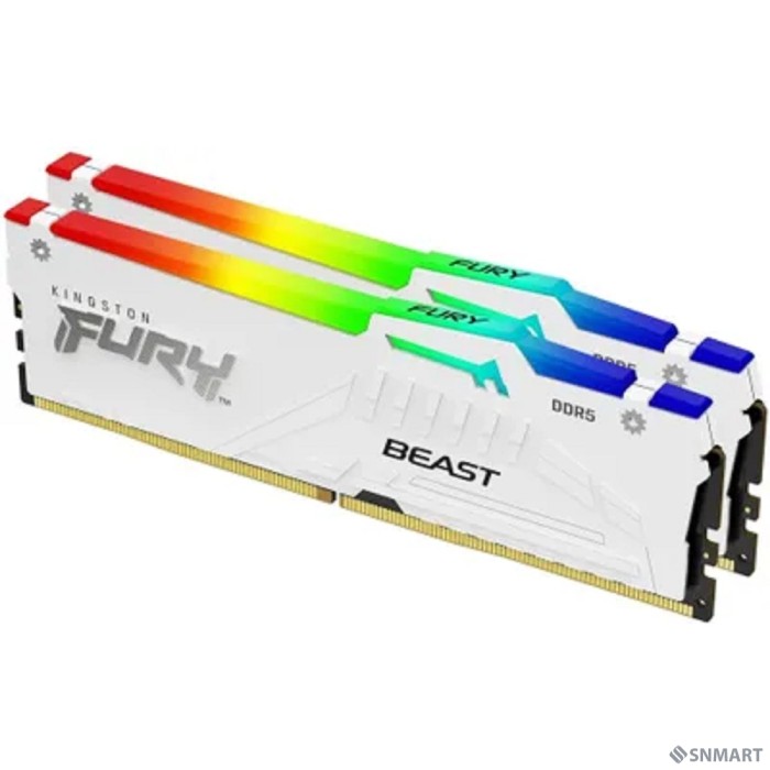 Kingston 32GB 5600MT/s DDR5 CL40 DIMM (Kit of 2) FURY Beast White RGB XMP KF556C40BWAK2-32