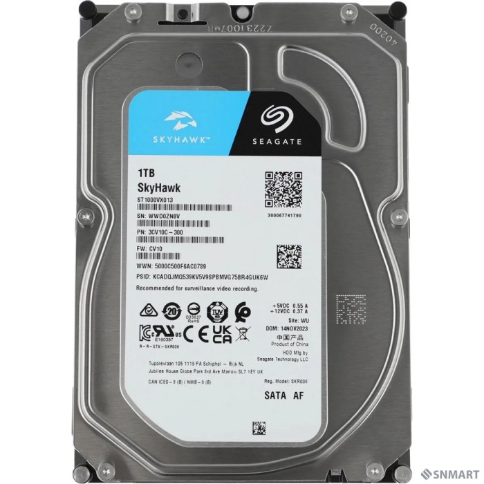 1TB Seagate Skyhawk (ST1000VX013) [Serial ATA III, 5400 rpm, 256mb, для видеонаблюдения]