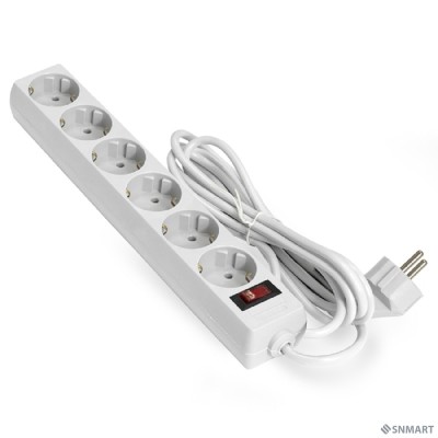 Exegate EX221229RUS Сетевой фильтр Exegate SP-6-5W (6 розеток, 5м, евровилка, белый)