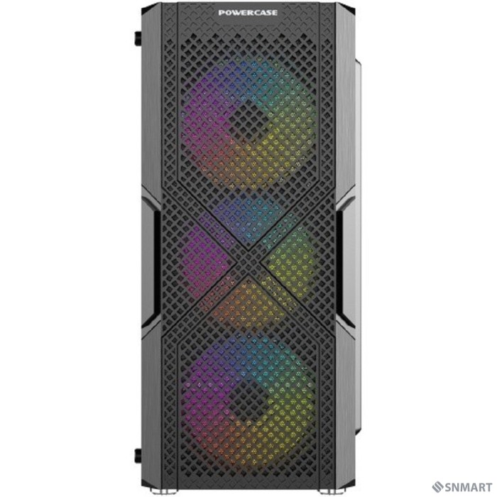 Powercase MISTRAL T4B, TEMPERED GLASS, 4X 120MM 5-COLOR FAN, ЧЁРНЫЙ, ATX (CMITB-L4)