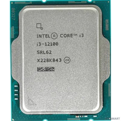CPU Intel Core i3-12100 Alder Lake OEM [3.3 ГГц/ 4.3 ГГц в режиме Turbo, 12MB, Intel UHD Graphics 730, LGA1700]