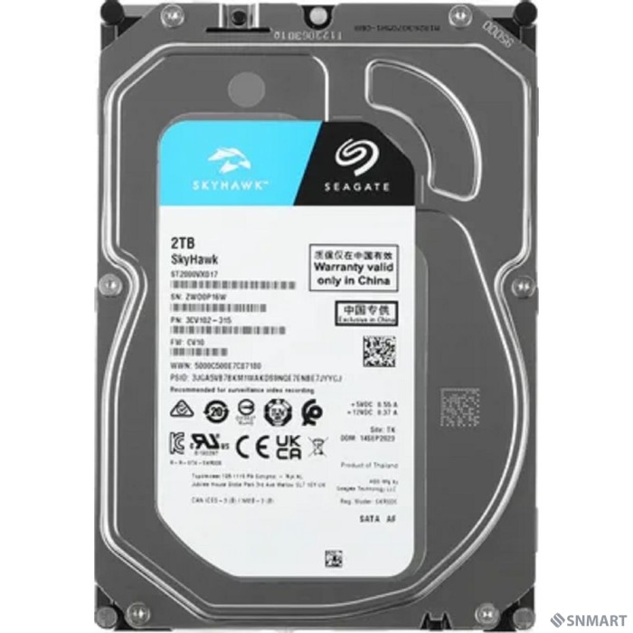 2TB Seagate Skyhawk (ST2000VX017) [Serial ATA III, 5400 rpm, 256mb, для видеонаблюдения]