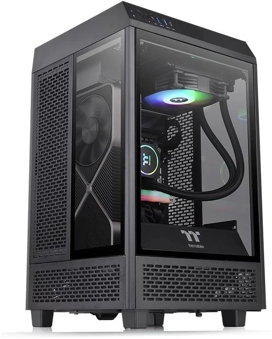 Компьютерный корпус Thermaltake The Tower 100 черный без БП miniITX