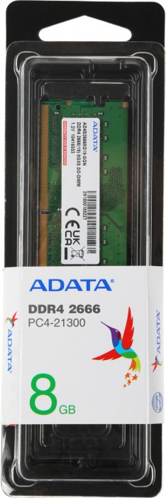 Оперативная память DDR4 SO-DIMM A-Data AD4S26668G19-SGN 8 ГБ 2666Mhz (AD4S26668G19-SGN)