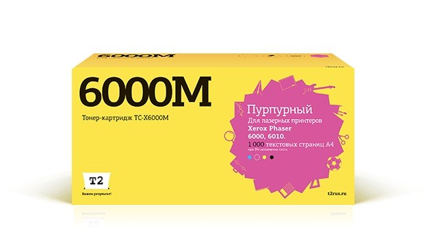 Картридж лазерный T2 106R01632 TC-X6000M 106R01632 пурпурный (1000стр.) для Xerox Ph 6000/6010