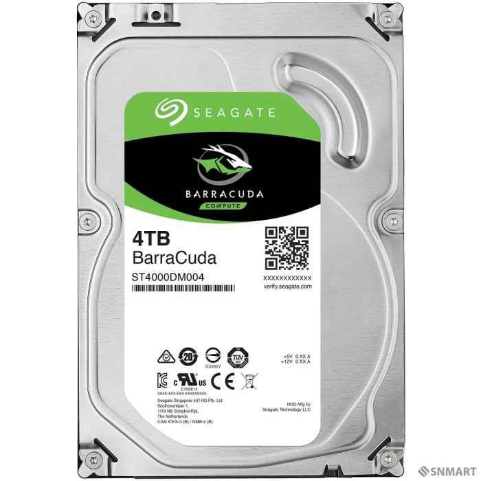 4TB Seagate BarraCuda (ST4000DM004) [Serial ATA III, 5400 rpm, 256mb buffer]