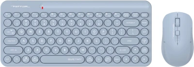Клавиатура + мышь A4Tech Fstyler FG3200 Air2 клав:синий мышь:синий USB беспроводная slim Multimedia