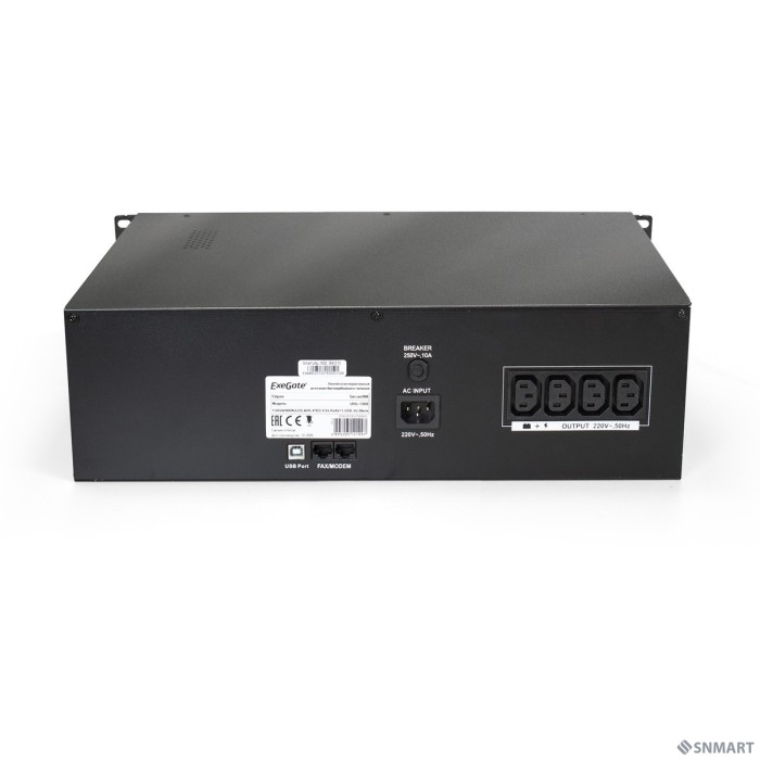 Exegate EP285776RUS ИБП ExeGate ServerRM UNL-1500.LCD.AVR.С13.RJ.USB.3U <1500VA/900W, LCD, AVR, 4*IEC-C13, RJ45/11, USB, 3U, Black>