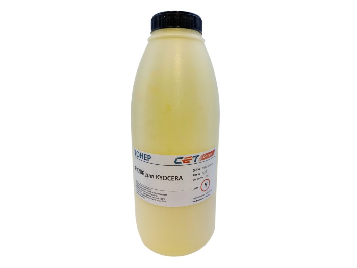 Тонер Cet PK206 OSP0206Y-100 желтый бутылка 100гр. для принтера Kyocera Ecosys M6030cdn/6035cidn/6530cdn/P6035cdn