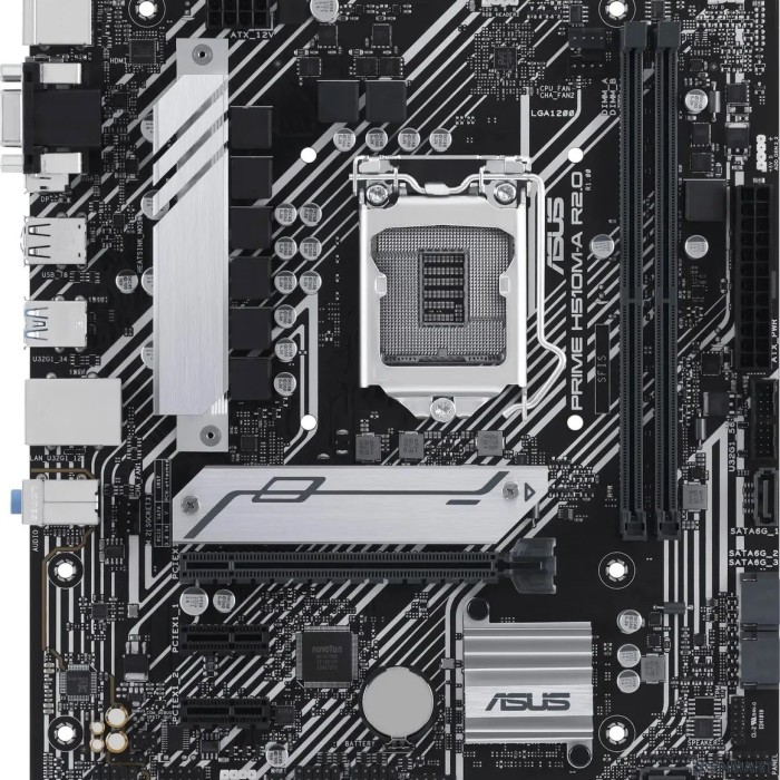 ASUS PRIME H510M-A R2.0 (Socket 1200, mATX, 2xDDR4(64GB), VGA/HDMI 2.1/DP, 1xPCIe 4.0x16/2xPCIe 3.0, 1xLAN, 4xSATA 6Gb/s, 1xM.2, 4xUSB 3.2, 2xUSB 2.0, 2xPS/2)