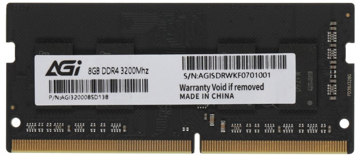 Оперативная память DDR4 SO-DIMM AGi SD138 8 ГБ 3200Mhz (AGI320008SD138)
