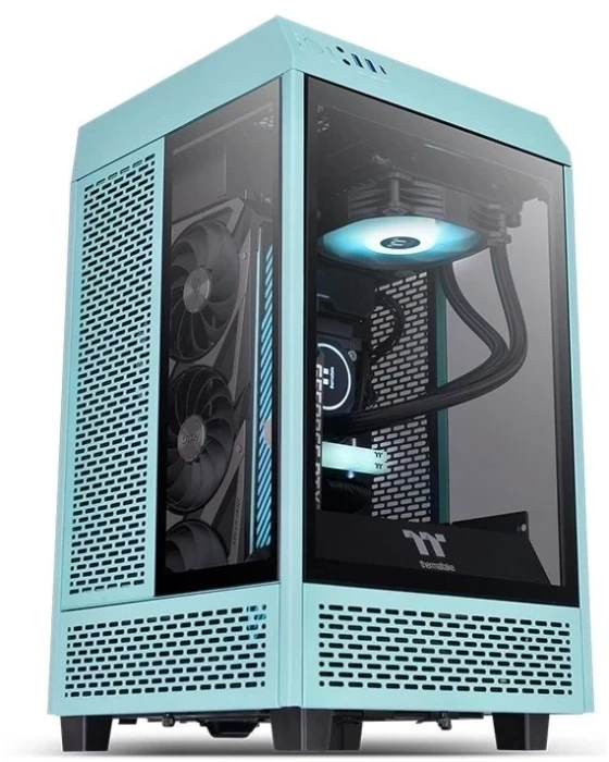 Компьютерный корпус Thermaltake The Tower 100 Turquoise без БП miniITX