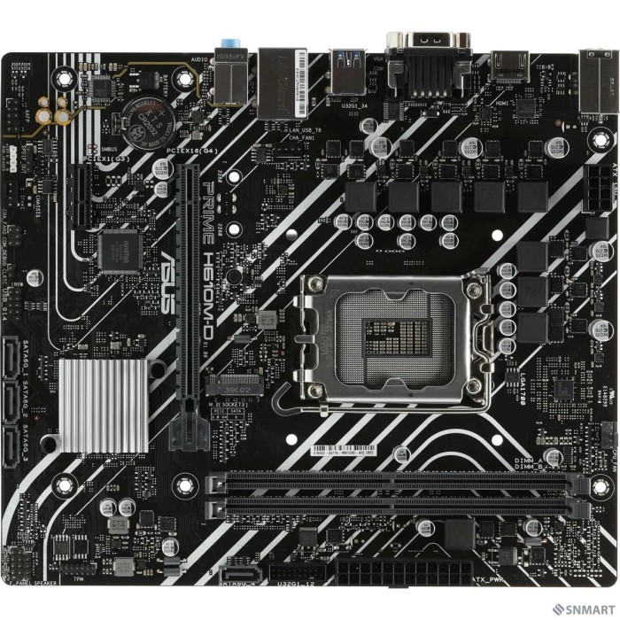ASUS PRIME H610M-D D4  (Socket 1700, mATX, 2xDDR4(64GB), VGA/HDMI 2.1, 1xPCIe 4.0x16/1xPCIe 3.0, 1xLAN, 4xSATA 6Gb/s, 1xM.2, 1xCOM, 2xUSB 3.2, 4xUSB 2.0, 1xPS/2)