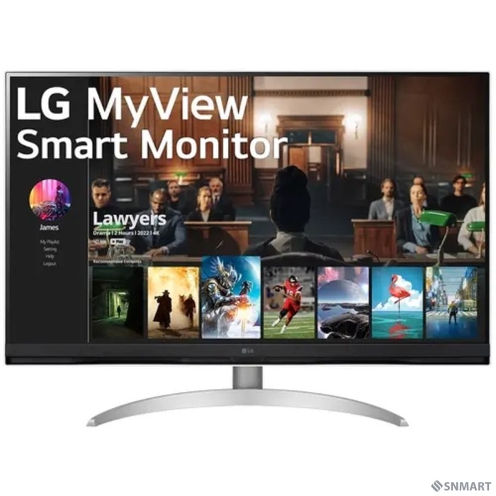 LCD LG 31.5" 32SQ700S-W Smart Monitor [VA 3840x2160 60Hz 5ms 250cd 16:9 178/178 2x5W USB-C(PD 65 W) 2xHDMI USB]