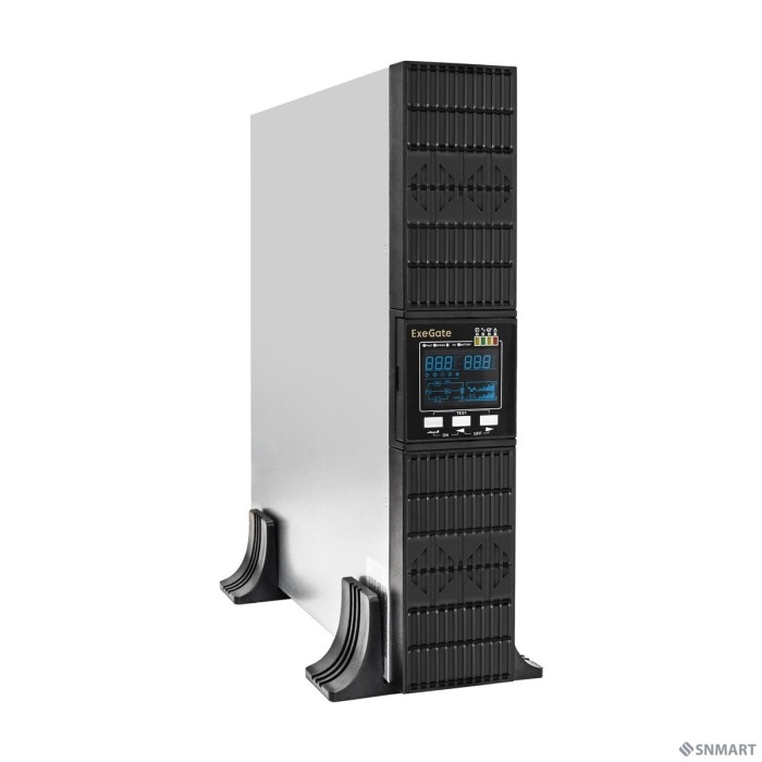 Exegate EP285647RUS ИБП On-line ExeGate PowerExpert ULS-2000.LCD.AVR.C13.USB.RS232.SNMP.2U <2000VA/2000W, On-Line, PF=1, LCD, 6*IEC-C13, RS232, USB, SNMP-slot, Rackmount 2U/Tower, Black>