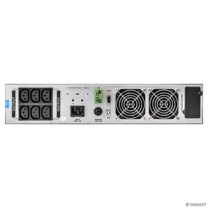 Exegate EP285647RUS ИБП On-line ExeGate PowerExpert ULS-2000.LCD.AVR.C13.USB.RS232.SNMP.2U <2000VA/2000W, On-Line, PF=1, LCD, 6*IEC-C13, RS232, USB, SNMP-slot, Rackmount 2U/Tower, Black>