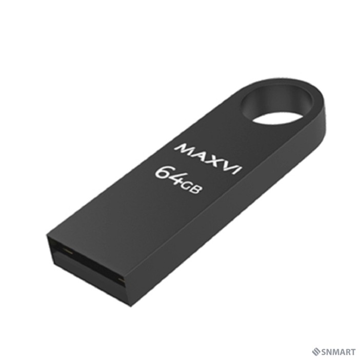 Maxvi USB Drive 64GB MK dark grey, монолит, металл, USB 2.0 FD64GBUSB20C10MK