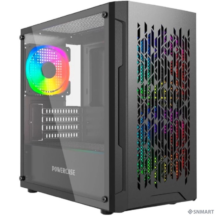 Powercase Mistral Micro D3B ARGB, Tempered Glass, 2x 140mm ARGB PWM+1x 120mm ARGB PWM, чёрный, mATX  (CMMDB-A3)