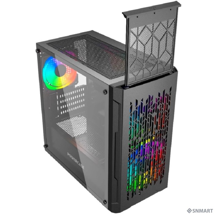 Powercase Mistral Micro D3B ARGB, Tempered Glass, 2x 140mm ARGB PWM+1x 120mm ARGB PWM, чёрный, mATX  (CMMDB-A3)