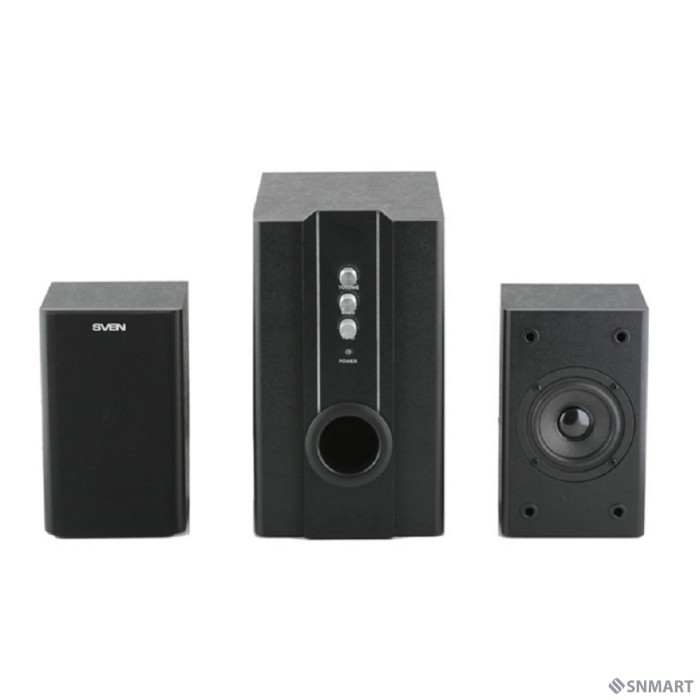 SVEN SPS-820,черная кожа/черный [2.1, 2 сат. + сабвуфер,18 Вт + 2 х 10 Вт (RMS) ,усил.- 20-20000 Гц]