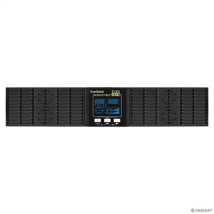 Exegate EX297667RUS ИБП On-line ExeGate PowerExpert ULS-2000.LCD.AVR.6C13.USB.RS232.SNMP.BC.2U <2000VA/2000W, On-Line, PF=1, LCD, 6*C13, RS232, USB, SNMP-slot, встроенные батареи 12V 7.2Ah - 6шт, бата