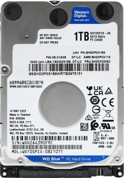Жесткий диск (HDD) WD Blue 1 ТБ (WD10SPZX)
