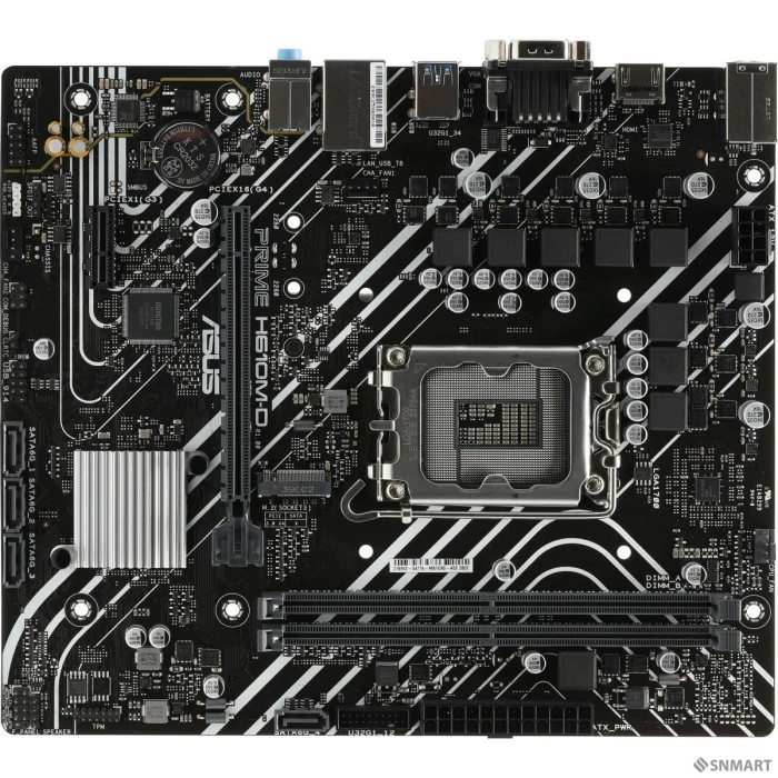 ASUS PRIME H610M-D (Socket 1700, mATX, 2xDDR5(96GB), VGA/HDMI 2.1, 1xPCIe 4.0x16/1xPCIe 3.0, 1xLAN, 4xSATA 6Gb/s, 1xM.2, 2xUSB 3.2, 4xUSB 2.0, 1xPS/2)