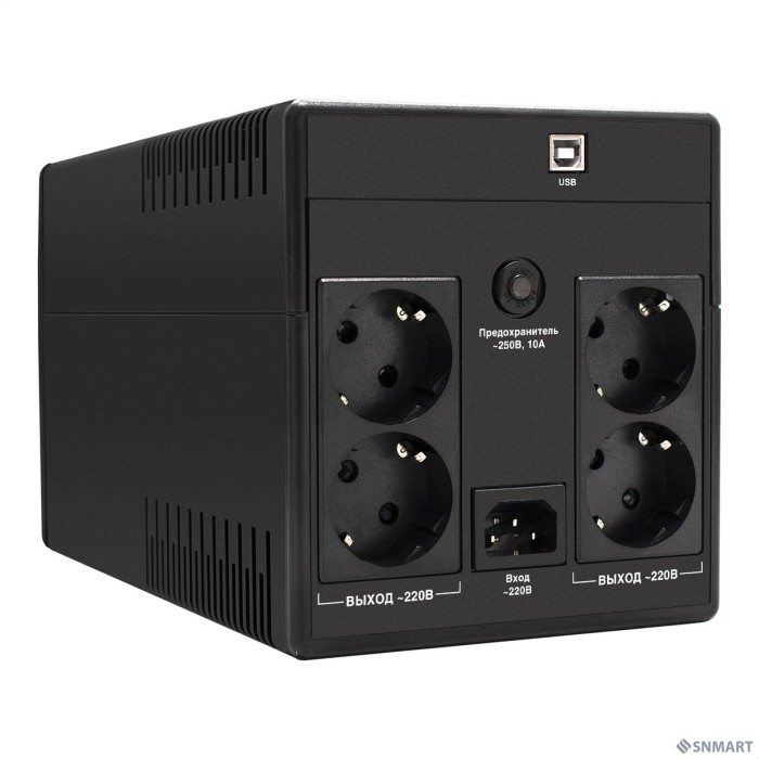 Exegate EP285490RUS ИБП ExeGate SpecialPro UNB-1200.LED.AVR.4SH.USB <1200VA/750W,LED, AVR, 4*Schuko, USB, Black>
