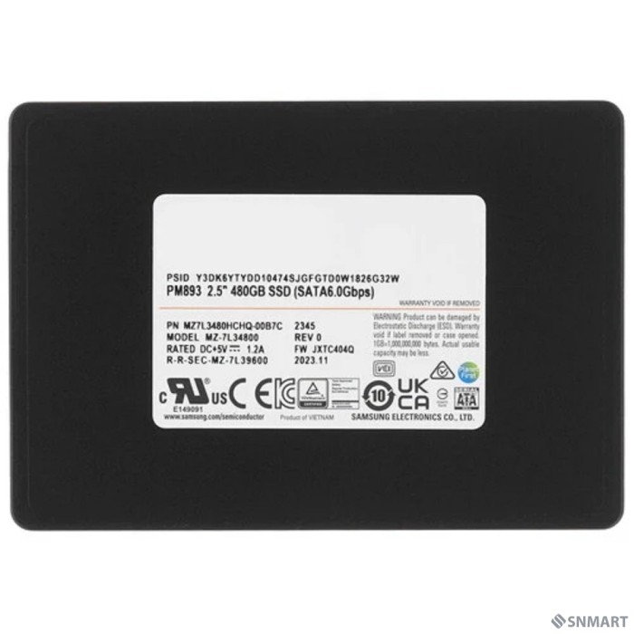 Samsung SSD 480Gb PM893 MZ7L3480HCHQ-00B7C