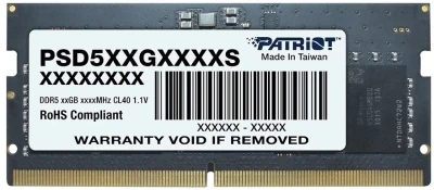 Оперативная память DDR5 SO-DIMM Patriot PSD58G480041S 8 ГБ 4800Mhz (PSD58G480041S)