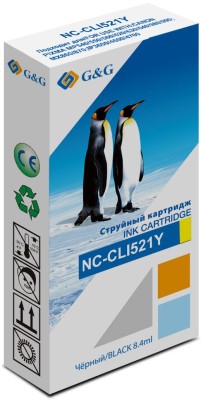 Картридж струйный G&amp;G NC-CLI521Y желтый (8.4мл) для Canon PIXMA MP540/550/560/620/630/640/980/990