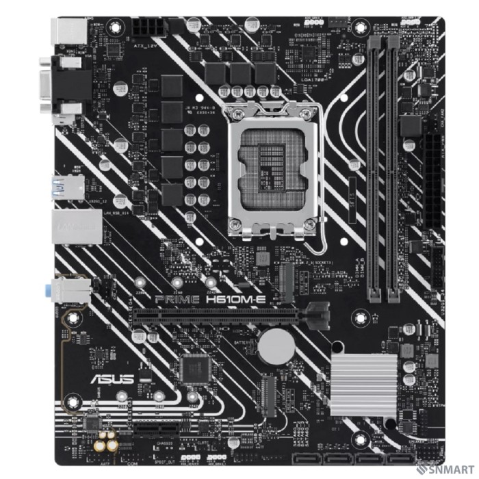 ASUS PRIME H610M-E CSM (Socket 1700, mATX, 2xDDR5(96GB),  VGA/DP/HDMI, 1xPCIe/4.0x16/1xPCIe 3.0/1xLAN, 4xSATA 6Gb/s, 2xM.2, 2xUSB 3.2, 2xUSB 2.0, 2xPS/2)