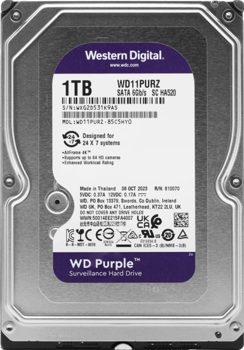 Жесткий диск (HDD) WD Purple 1 ТБ (WD11PURZ)