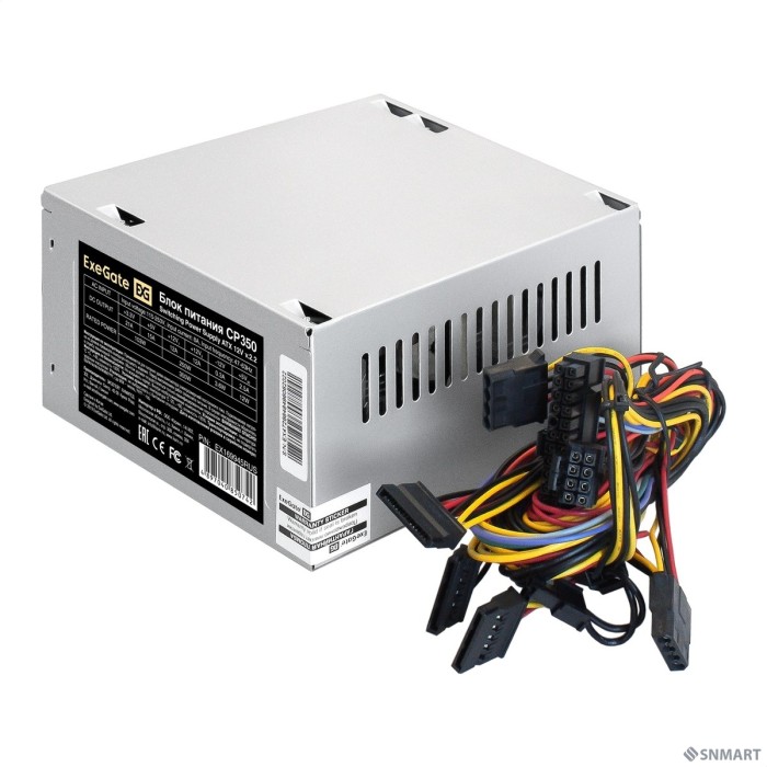 Exegate EX169945RUS / 251754 Блок питания 350W ATX-CP350 OEM, 8cm fan, 24+4pin, 3*SATA, 1*FDD, 2*IDE