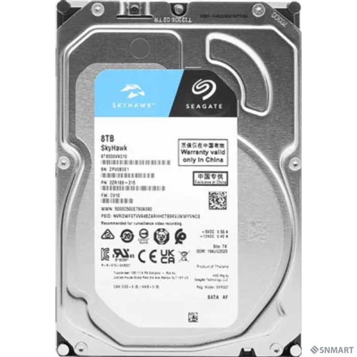 8TB Seagate SkyHawk (ST8000VX010) [SATA 6 Гбит/с, 7200 rpm, 256 mb buffer]