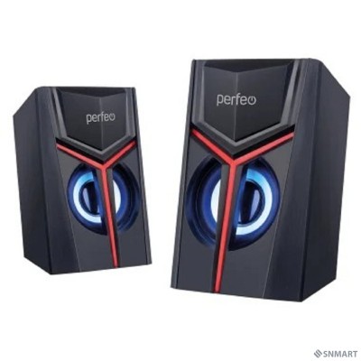 Perfeo колонки &quot;TRIAL&quot;, 2.0, мощность 2х3 Вт, USB, чёрн, Game Design, LED подсветка