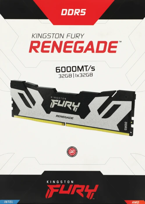 Оперативная память DDR5 Kingston Fury Renegade Silver 32 ГБ 6000MHz (KF560C32RS-32)