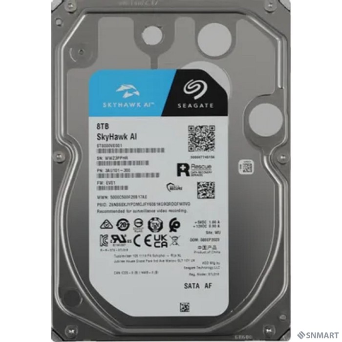 8TB Seagate SkyHawkAl (ST8000VE001) [SATA 6 Гбит/с, 7200 rpm, 256 mb buffer, для видеонаблюдения]