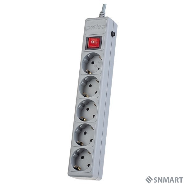 Perfeo Сетевой фильтр "POWER+",PF_A4659 (1,8м, 5 розеток, серый (PF-PP-5/1,8-G))