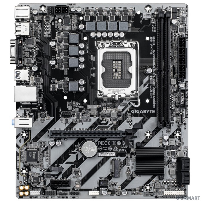 Gigabyte H810M S2H [Socket 1851, Intel®H810, 2xDDR5-6400, mATX D-SUB+HDMI+DP, 1xPCI-Ex16, 1xPCI-Ex1, 4xSATA3(RAID 0/1/5/10), 1xM.2, 8Ch Audio, GLan, (5+2)xUSB2.0, (1+2)xUSB3.2, (0+1)xUSB Type-C]