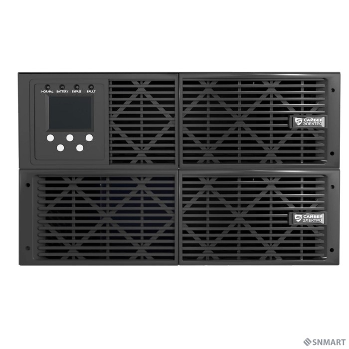 Сайбер Электро ИБП ЭКСПЕРТ ПЛЮС-6000Р [Онлайн, стойка/на пол, 6000ВА/5400Вт USB/RS-232/SNMP Slot/EPO/Клеммная колодка (1) (без АКБ 192В=16х12В, ток заряда 10А) 3U]