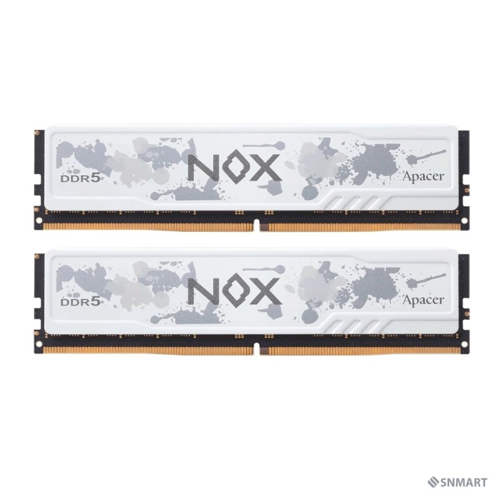 Оперативная память Apacer  DDR5  32GB  6000MHz DIMM NOX RGB White Gaming Memory CL38 1.35V Kit (2x16GB) (Retail) 2048*8  Heat Sink (Retail) 3 years (AH5U32G60C622MWAA-2)