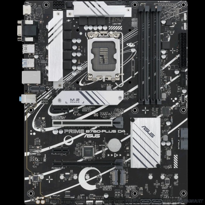 ASUS PRIME B760-PLUS D4 (Socket 1700, ATX, 4xDDR4(128GB),VGA/DP/HDMI, 1xPCIe 5.0x16/1xPCIe 4.0x16/2xPCIe 3.0, 1xLAN (2.5GbE), 4xSATA 6Gb/s, 3xM.2, 1xM.2 E key, 1xType-C, 3xUSB 3.2, 2xUSB 2.0)