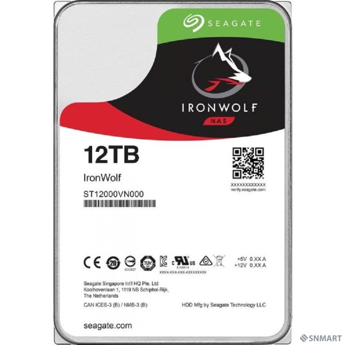 12TB Seagate Ironwolf (ST12000VN0008 ) [SATA 6.0Gb/s, 7200 rpm, 256mb buffer, 3.5",для NAS]