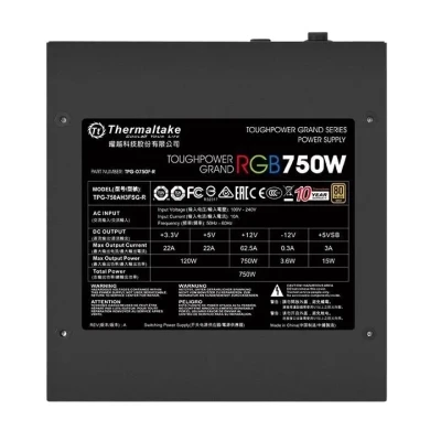 Блок питания для компьютера Thermaltake Toughpower Grand RGB Gold 750w 140мм