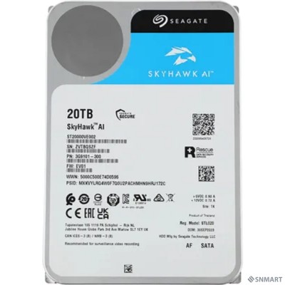 20Tb Seagate SkyHawk AI Survelilance SATA3 3.5&quot; 256Mb 7200rpm ST20000VE002