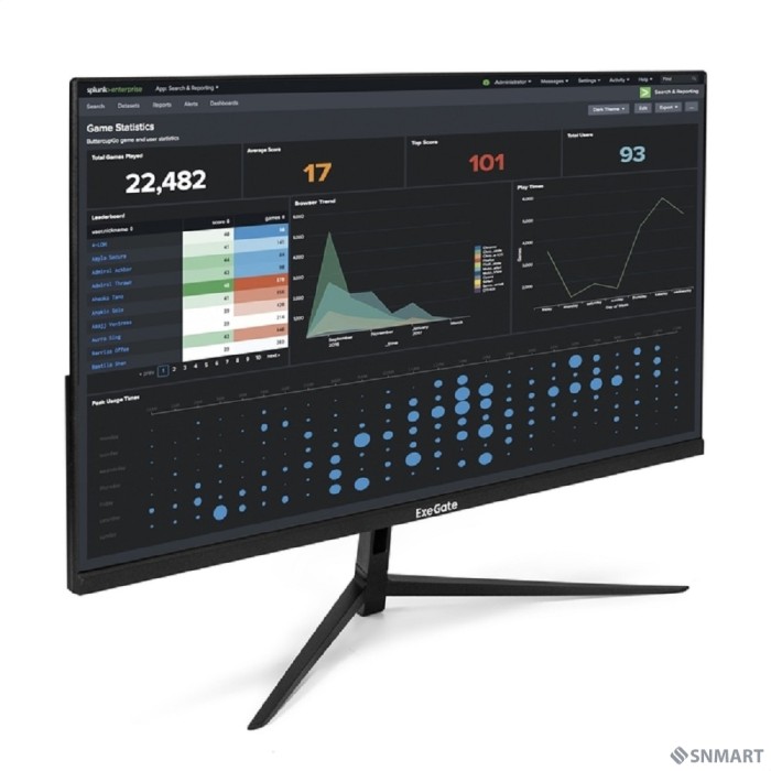 LCD ExeGate 27" ES2707A SmartView черный [IPS 1920x1080 75Hz 5ms 16:9 250cd 1000:1 178/178 D-Sub HDMI2.0 DisplayPort USB FreeSync LowBlueLight Speakers VESA регулировка наклона] [EX294430RUS]