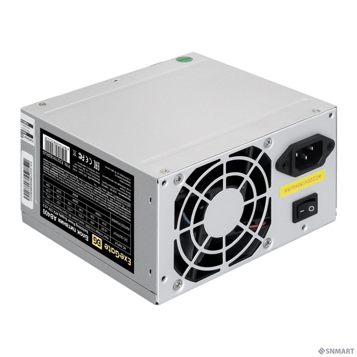 Exegate EX219183RUS /251760  Блок питания 400W ATX-AB400 OEM, 8cm fan, 24+4pin, 2*SATA, 2*IDE