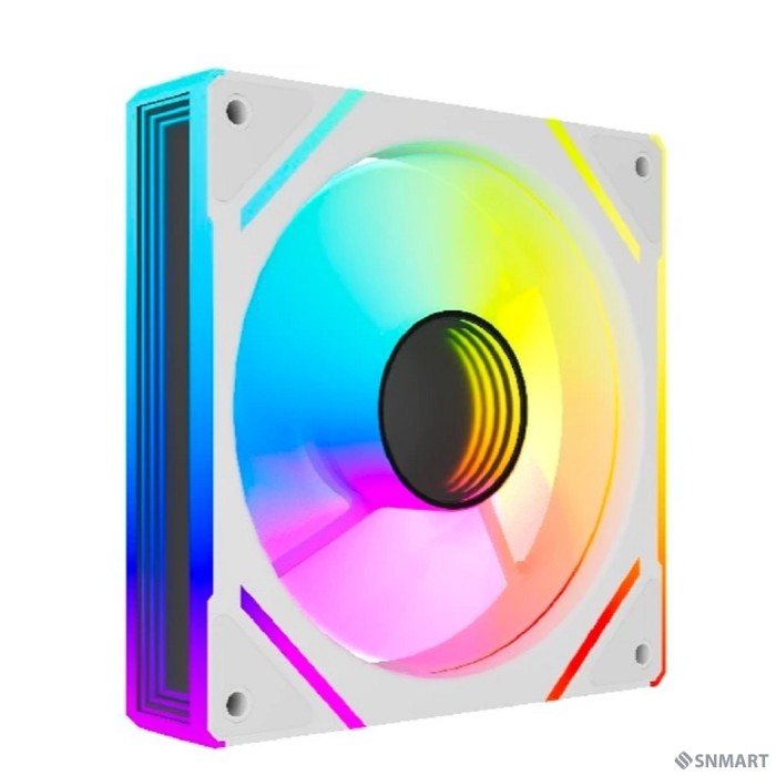 Powercase Вентилятор (M61-12W ARGB) White 120x120x25mm (PWM, 100шт./кор, 4pin PWM (M+F)+ 3pin ARGB (M+F), 600-1500±10% об/мин) Bulk