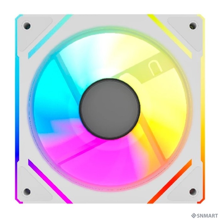 Powercase Вентилятор (M61-12W ARGB) White 120x120x25mm (PWM, 100шт./кор, 4pin PWM (M+F)+ 3pin ARGB (M+F), 600-1500±10% об/мин) Bulk